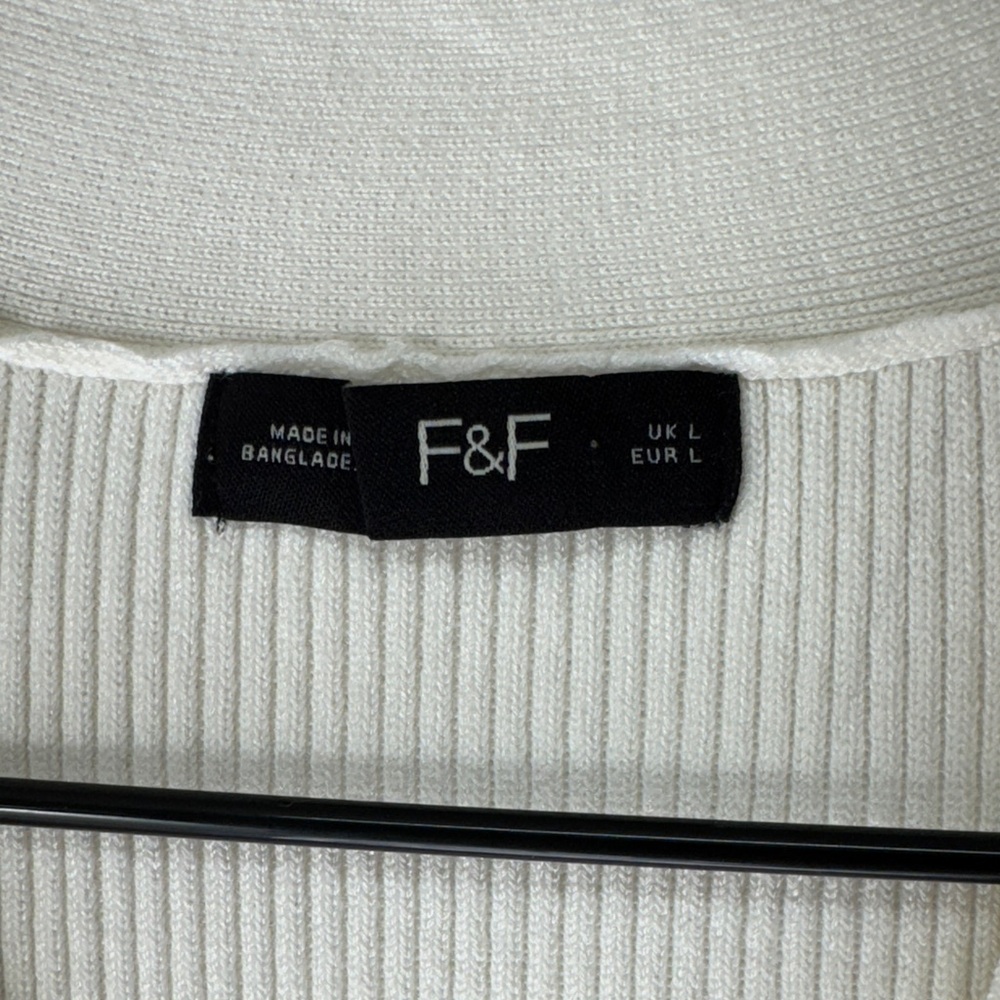 F&F Ivory Ribbed Knit Top - Picture 2 of 5